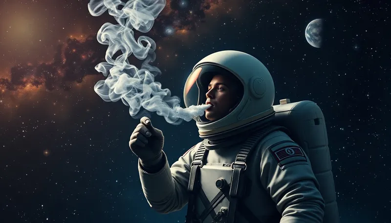 Surreal Astronaut Smoking in Space Art Surreal Astronaut Smoking in Space Art