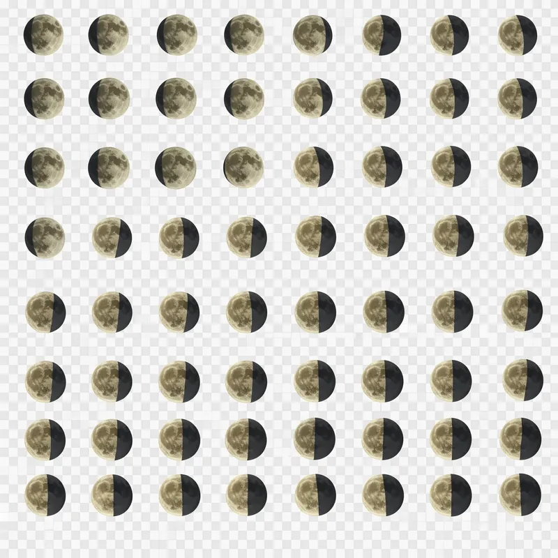 64 Frame Moon Spritesheet - 8x8 Tiles