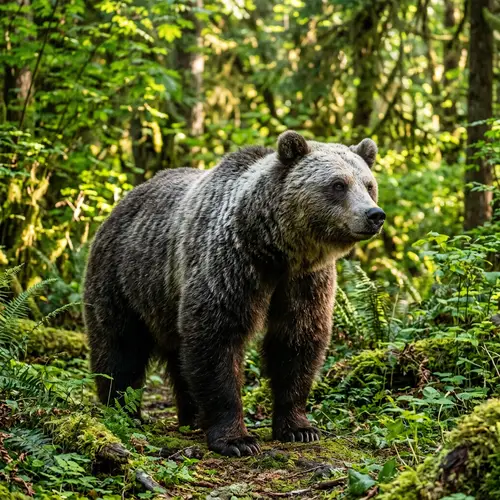 Majestic Bear in Lush Forest | Wildlife Photography