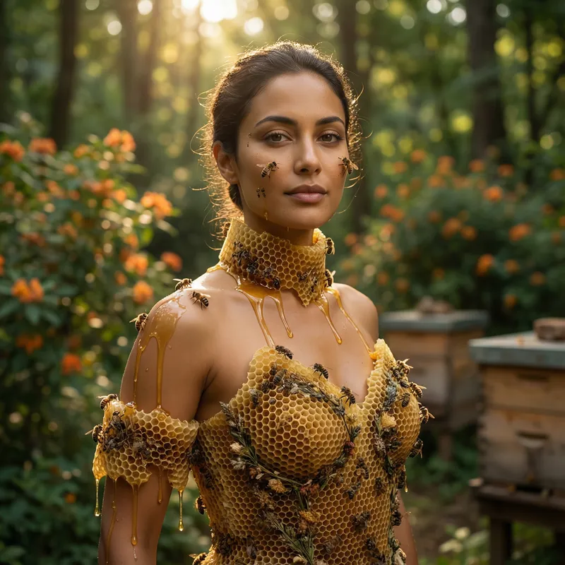 Exotic Queen Bee Woman Portrait | Hyperrealistic Art