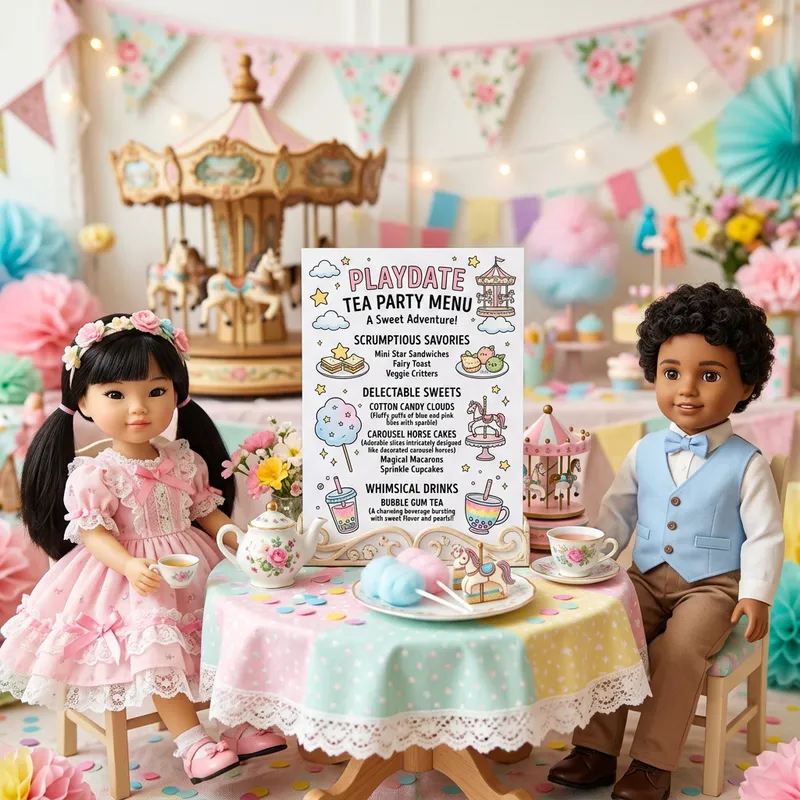 Playdate Inspired Whimsical Tea Party Menu with Cotton Candy Clouds & Bubblegum Tea
