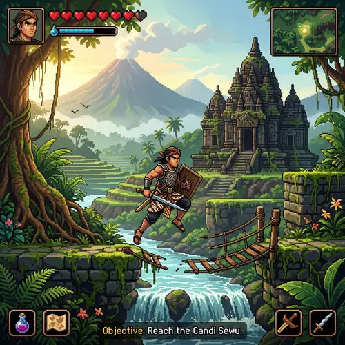 Epic Nusantara Adventure Game in Pixel Art