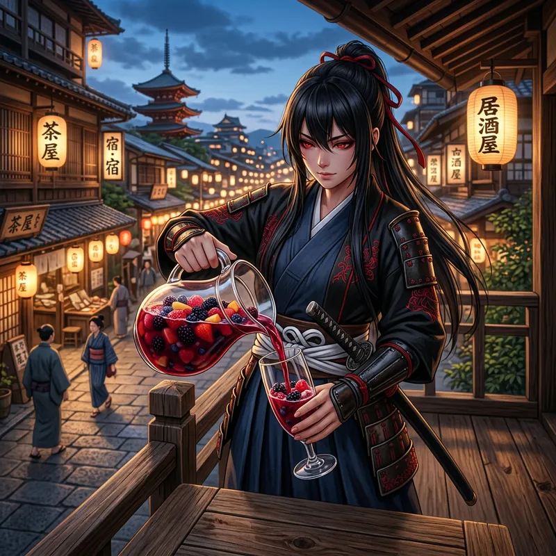 Fruit Compote in Clear Pitcher with Berries | Kanoha Scene by Uchiha Itachi