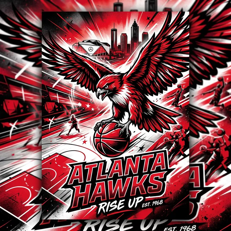 Atlanta Hawks Poster | Custom Basketball Team Art