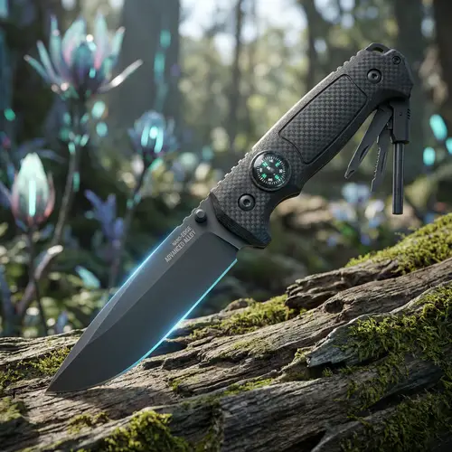 Futuristic Bushcraft Knife for High-Tech Survival | High-Res Images