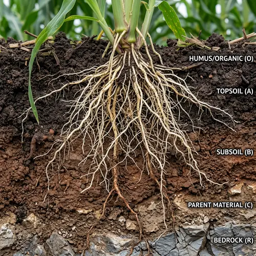 Detailed Close-Up View of Robust Corn Root System