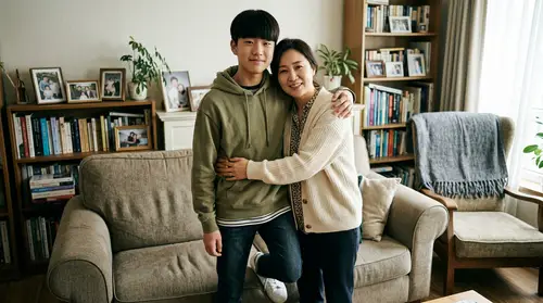 Korean Teen Boy in a Safe Family Environment