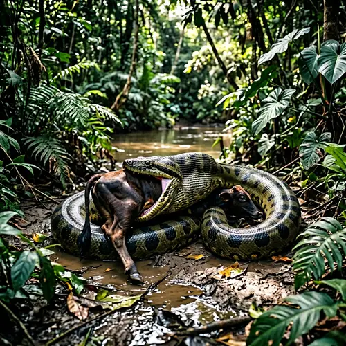 Snake Swallowing Cow: Impressive Visual Encounter