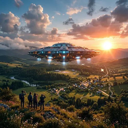 Extraterrestrial Encounter: UFO Landing on Earth