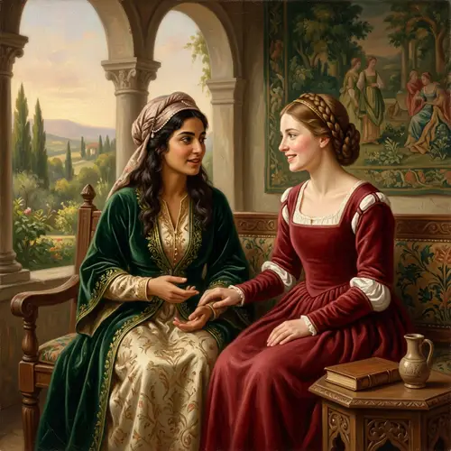 Renaissance Painting of Platonic Love Between Women