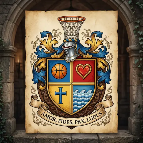 Custom Coat of Arms Design - Symbolizing Love, Passion, Faith, and Tranquility