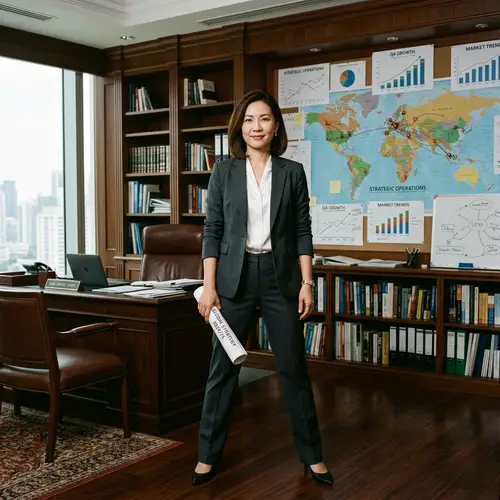 Confident Asian Female Leader in Professional Office Setting