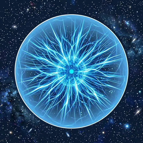 2D Spherical Nucleus with Blue Rays