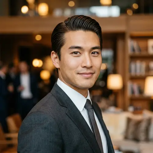 Stunning Asian Man with Monolid Brown Eyes and Sleek Hair