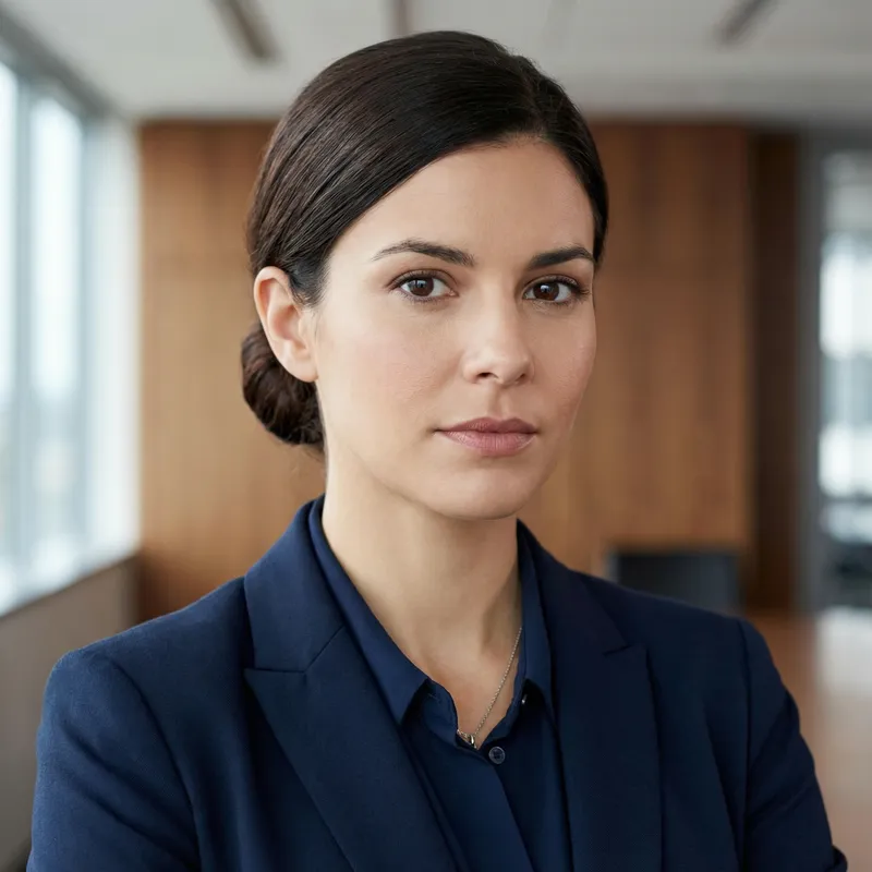 Elegant Brunette Woman in Formal Attire Portrait Elegant Brunette Woman in Formal Attire Portrait