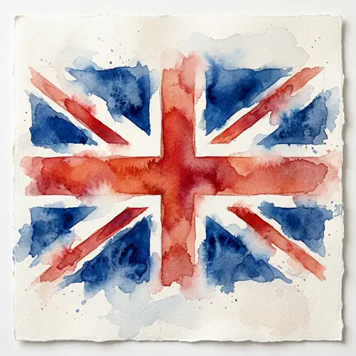 Artistic Watercolor Union Jack Flag Painting