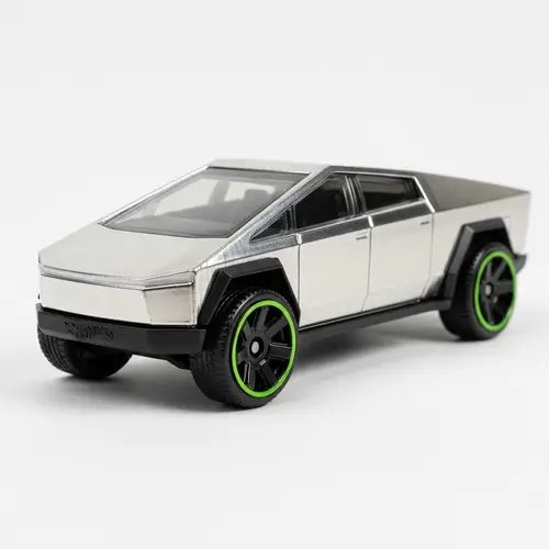 Tesla Cybertruck Hot Wheel with Green Rims