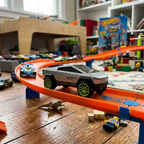 Tesla Cybertruck Hot Wheel with Green Rims