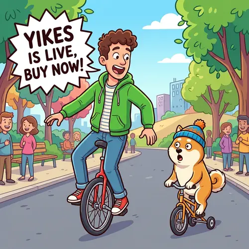 Cartoon Man and Shiba Dog Unicycle Adventure | Yikes is Live, Buy Now!