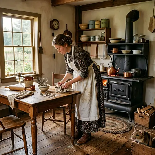 Charming 1901 American Kitchen Scene