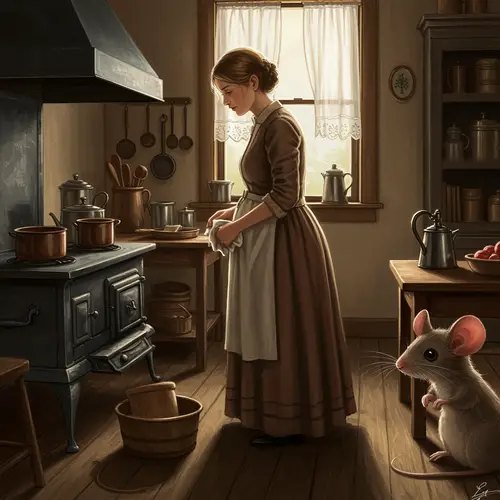 Charming 1901 American Kitchen Scene