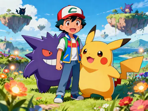 Cheerful Pokémon Trainer with Cuddle Power