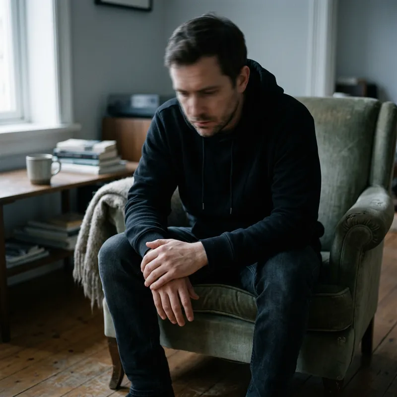 Faceless Man in a Black Hoodie: A Depressing Portrait