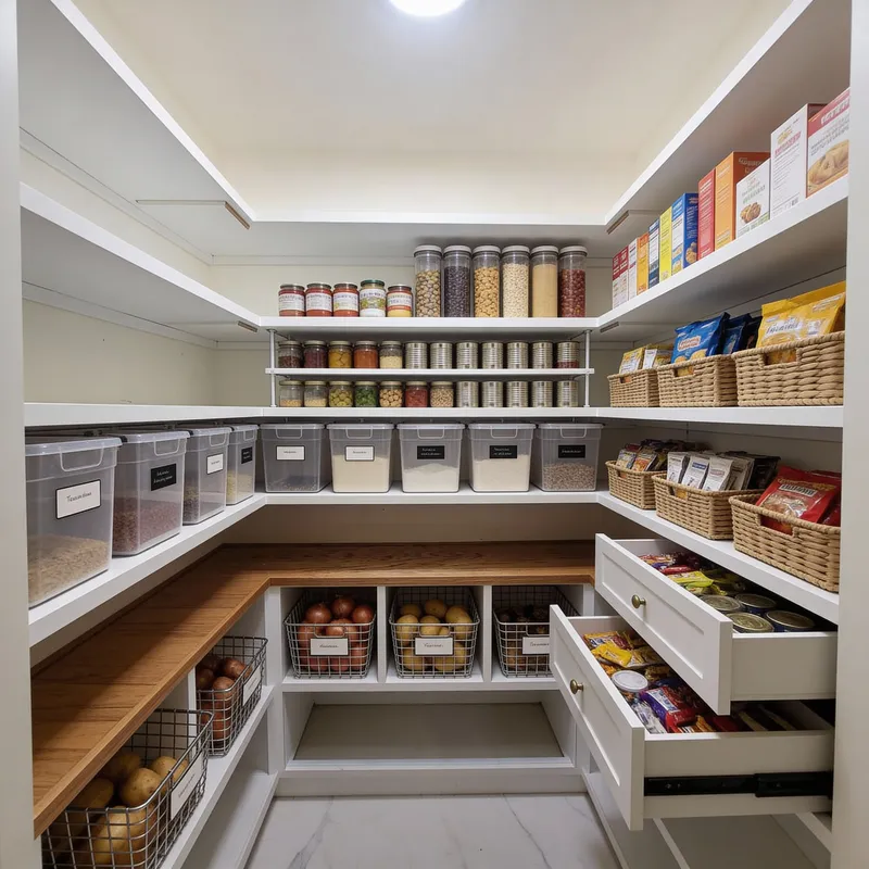 Customizable Bottom Shelves for Kitchen Organization