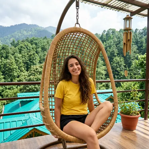 Relaxing Outdoor Portrait of a Young Woman