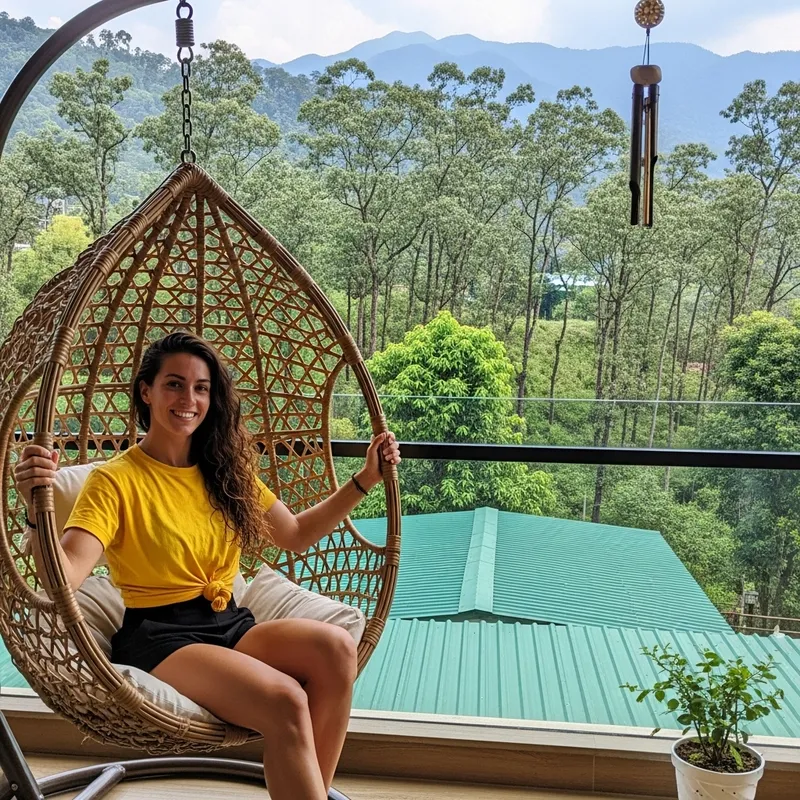 Relaxing Outdoor Portrait of a Young Woman