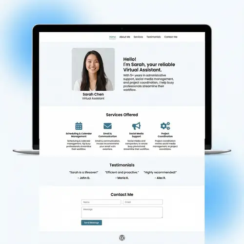 Virtual Assistant Portfolio | Professional WordPress Design