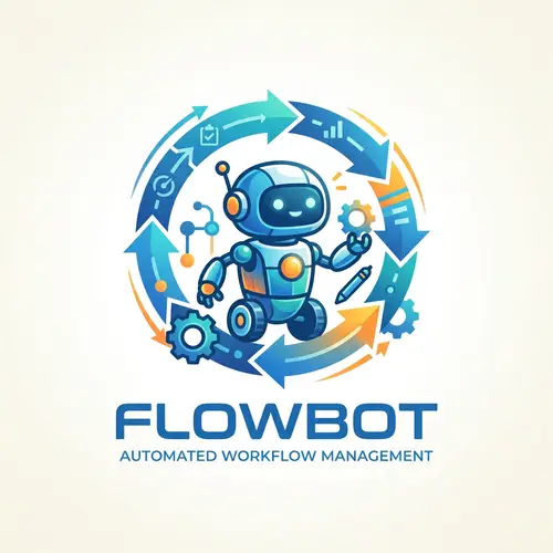 Mini Robot Logo Design for Workflow Automation