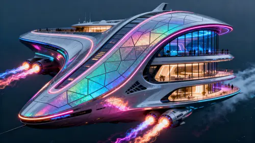 Futuristic Luxury Spaceship for 300 Passengers