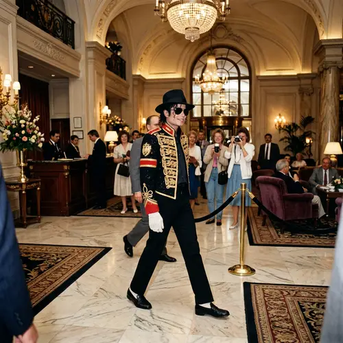 Michael Jackson in Hotel Lobby