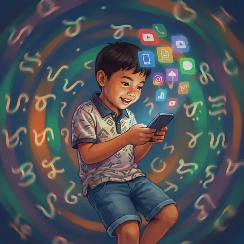 Modern Filipino Boy Digital Painting with Baybayin Script