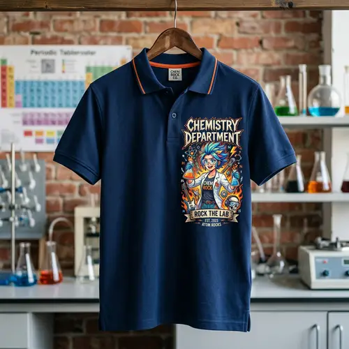 Rock Style Anime Chemistry Polo T-Shirt Design