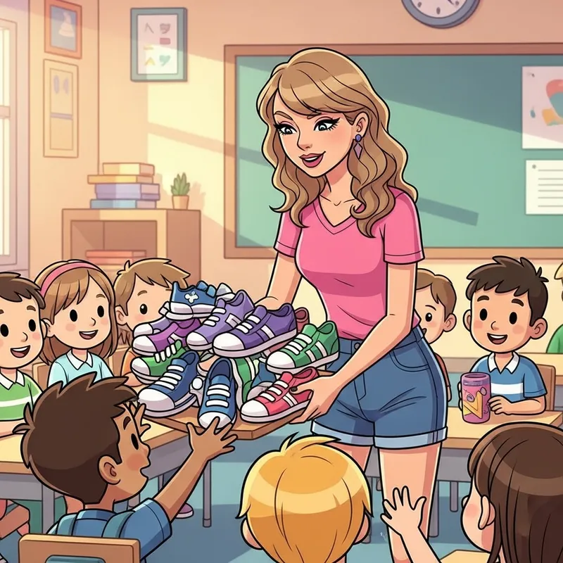 Taylor Swift Donates Shoes for Back to School