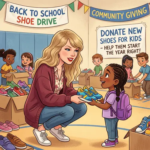 Taylor Swift Donates Shoes for Back to School