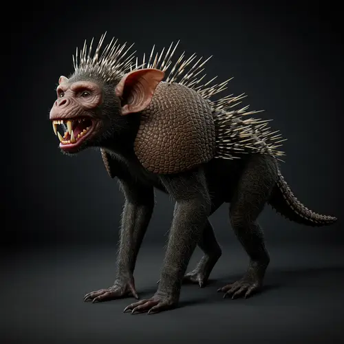 Unique Hybrid Creature: Monkey & Bat Features