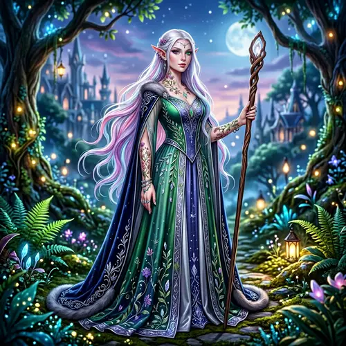 Captivating Elven Character with White Hair and Unique Features