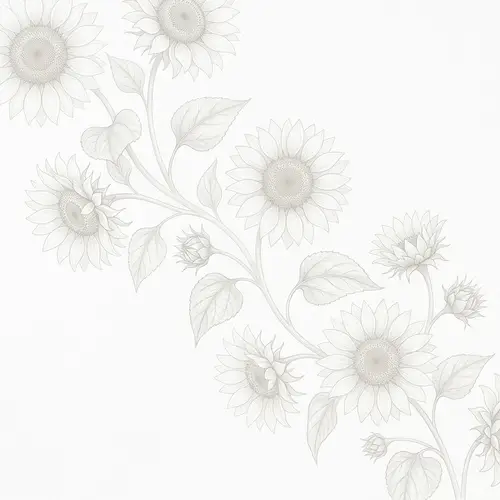 Tranquil Sunflower Watermark Illustration