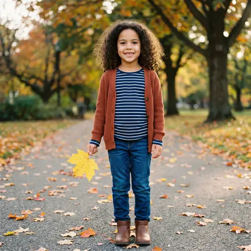 8-Year-Old Girl with Curly Hair and Smooth Skin