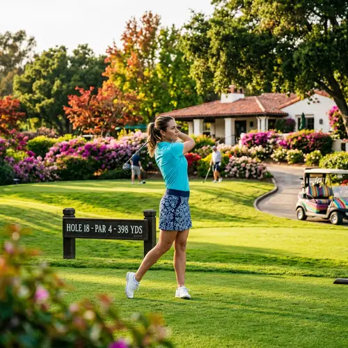 Colorful Female Golfer Playing Golf - Vibrant Scene