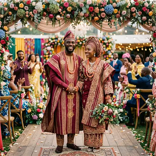 Joyous Black Couple Wedding Day Photo