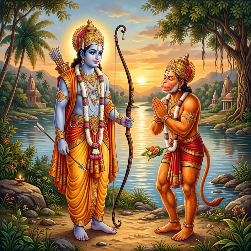 Bhagwan Shree Ram and Hanuman - Ancient Indian Mythology