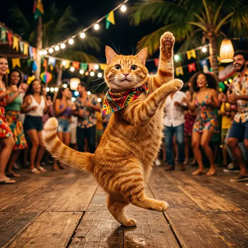 Cheerful Orange Cat Dancing Lambada | Fun Cat Dancing Video