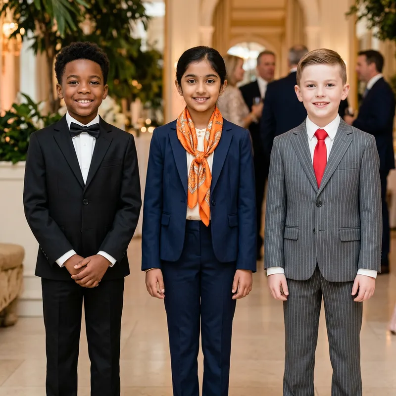 Elegant Triumvirate: Kids in Classy Suits Elegant Triumvirate: Kids in Classy Suits