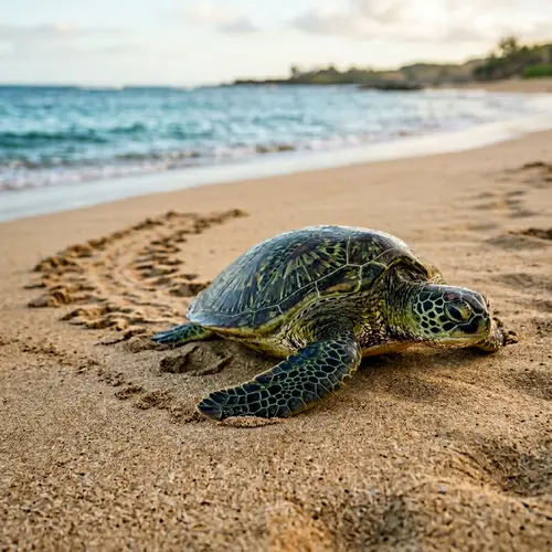 Vibrant Green Turtle: Serene Scene of Tranquility