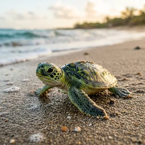 Adorable Baby Turtle - Cutest in the World with Vibrant Green Skin