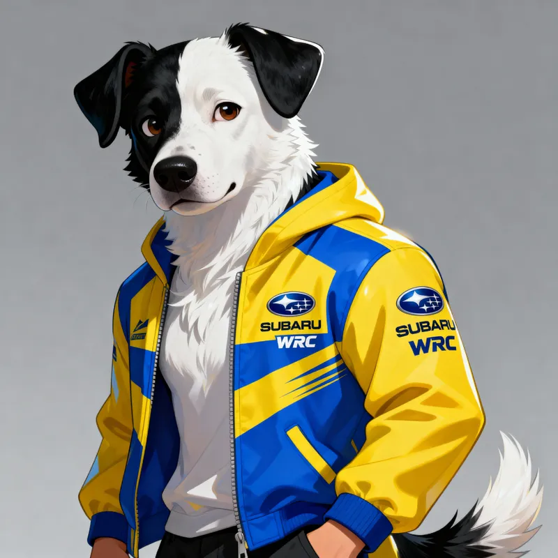 Stylish Dog Character: Black and White Design